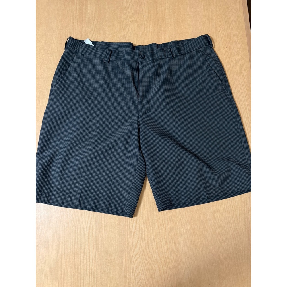 PGA Tour Mens Golf Shorts 40 Charcoal Gray Black Micro Check Performance